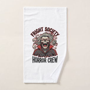 Vintage Horror Shirt Fright Society Skull Design_1 Hand Towel
