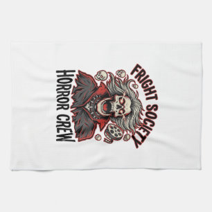 Vintage Horror Shirt Fright Society Skull Design_1 Tea Towel