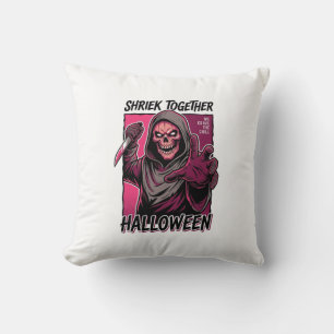 Vintage Horror Shirt with Engraved Slasher Hallowe Cushion