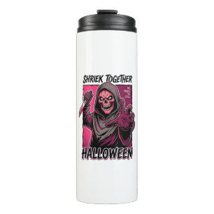 Vintage Horror Shirt with Engraved Slasher Hallowe Thermal Tumbler