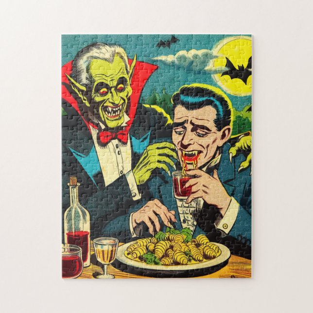 Vintage Horror Vampire Comics Jigsaw Puzzle (Vertical)
