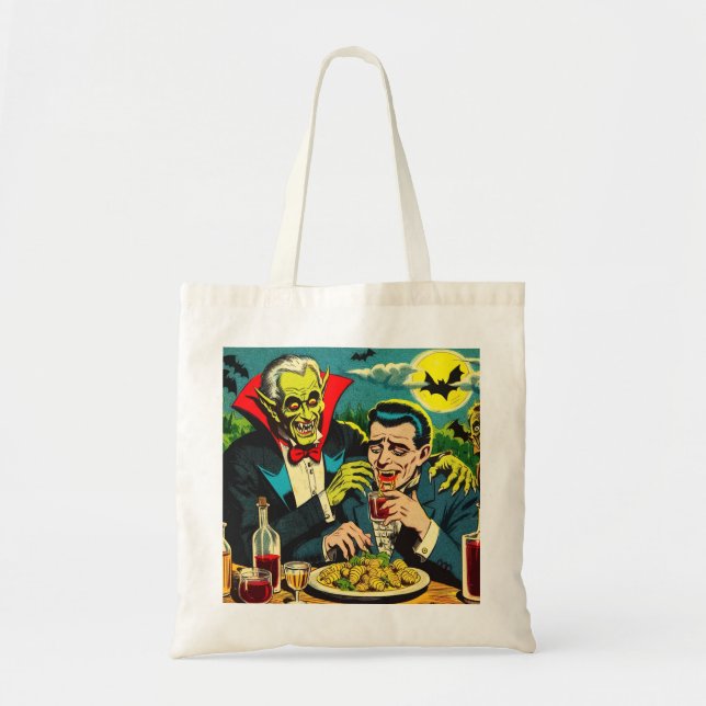 Vintage Horror Vampire Comics Tote Bag (Front)