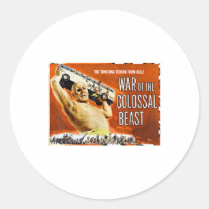Vintage Horror War Of The Colossal Beast Classic Round Sticker