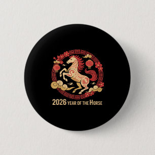 Vintage Horse 2026 Zodiac Chinese New Year Of The 6 Cm Round Badge