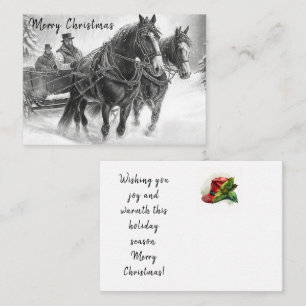 Vintage Horse and Carriage Christmas Card