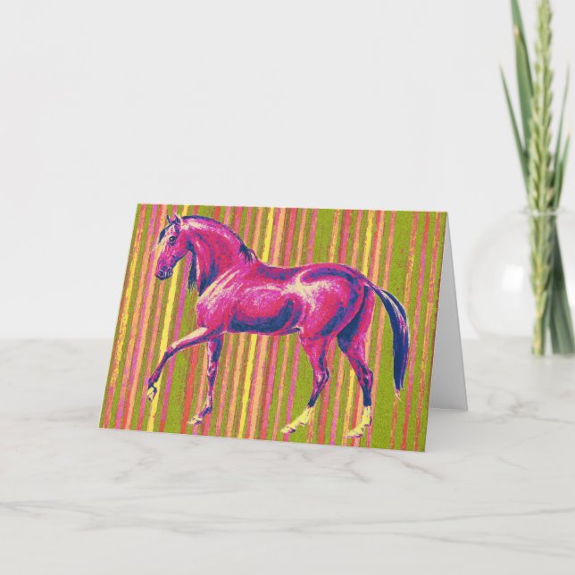 Vintage Horse Art Note Card (Front)