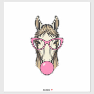 Vintage Horse Bubblegum Pink Glasses Shirt Design