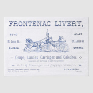 Vintage Horse Carriage Frontenac Quebec Decoupage Tissue Paper