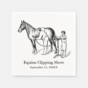 VINTAGE HORSE CLIPPING Custom Paper Napkins