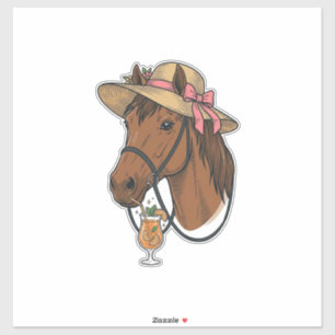 Vintage Horse Cocktail Summer Hat Illustration