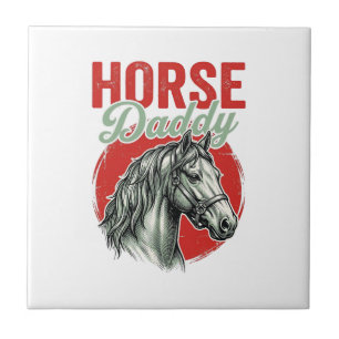 Vintage Horse Daddy Engraving Ceramic Tile