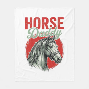 Vintage Horse Daddy Engraving Fleece Blanket