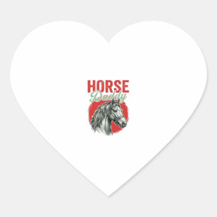 Vintage Horse Daddy Engraving Heart Sticker