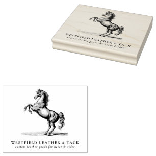 Vintage Horse Equestrian Business Shop Name Rubber Stamp