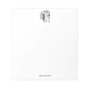 Vintage horse head black on white notepad