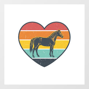 Vintage Horse Heart Sunset Vector Design_1