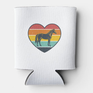 Vintage Horse Heart Sunset Vector Design_1 Can Cooler