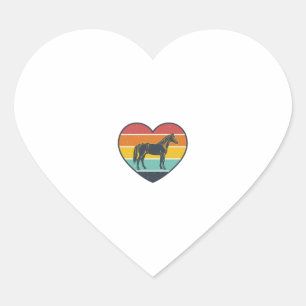 Vintage Horse Heart Sunset Vector Design_1 Sticker