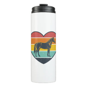 Vintage Horse Heart Sunset Vector Design_1 Thermal Tumbler