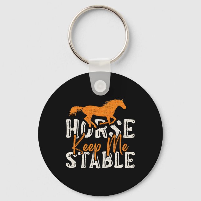 Vintage Horse Keep Me Stable  Key Ring (Front)
