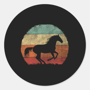 Vintage Horse Lover Shirt - Retro Horseback Riding Classic Round Sticker