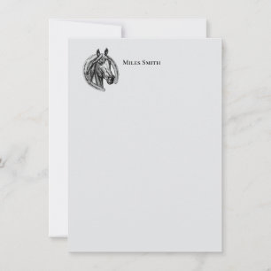 Vintage Horse Monogrammed Note Card