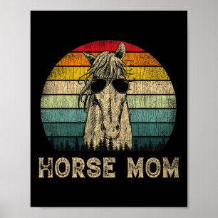 Vintage Horse Mum Horse Lovers Mummy Mother's Day Poster