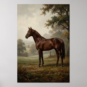 Vintage Horse Painting Poster