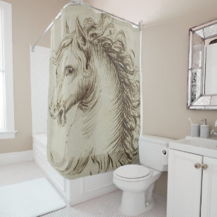 vintage horse picture v 1 shower curtain