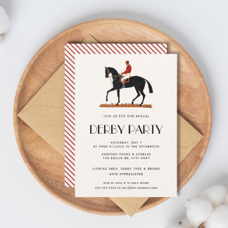 Vintage Horse Race Jockey Derby Party Invitation