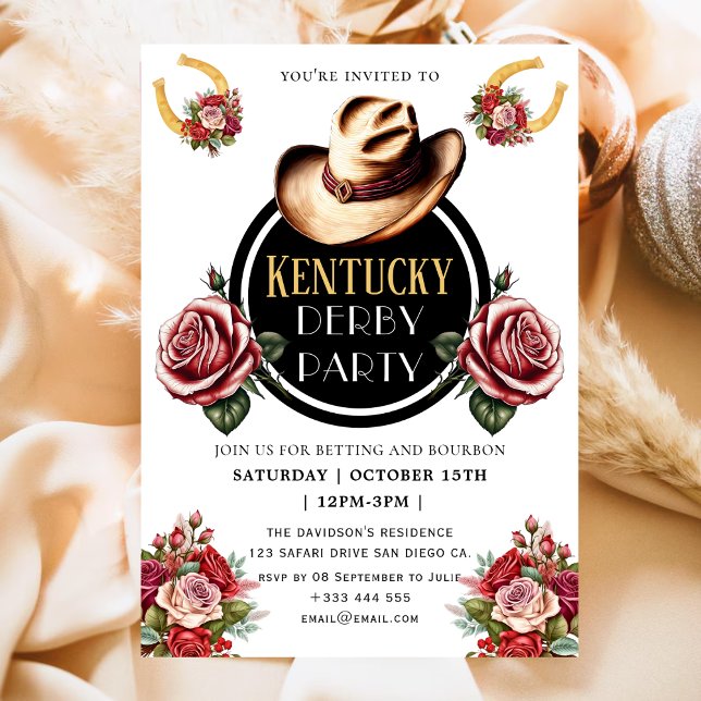 Vintage Horse Race Jockey Derby Party Invitation (Creator Uploaded)