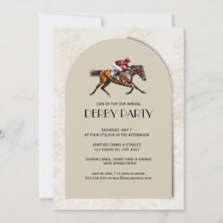 Vintage Horse Race Jockey Derby Party Invitation