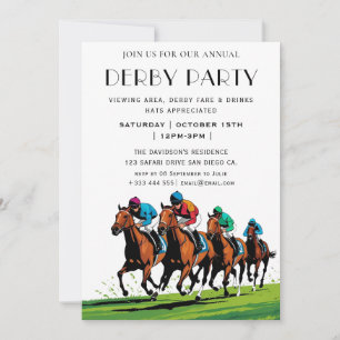 Vintage Horse Race Jockey Derby Party Invitation