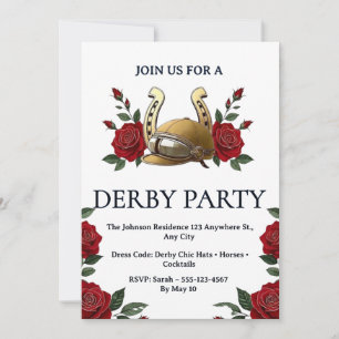Vintage Horse Racing Derby Party Invitation 2026