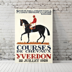 Vintage Horse Racing Derby Poster Equestrian