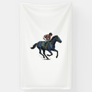 Vintage Horse Racing Jockey Vector Design_1 Banner