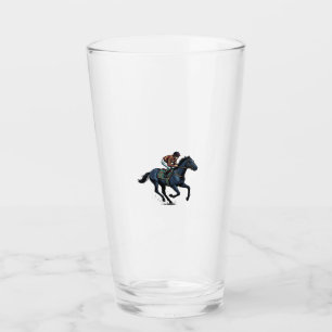 Vintage Horse Racing Jockey Vector Design_1 Glass