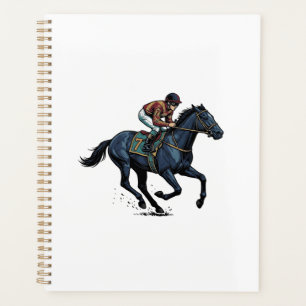 Vintage Horse Racing Jockey Vector Design_1 Planner