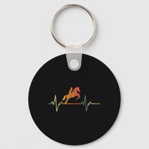 Vintage Horse Rider Gift Heartbeat Horseback Ridin Key Ring