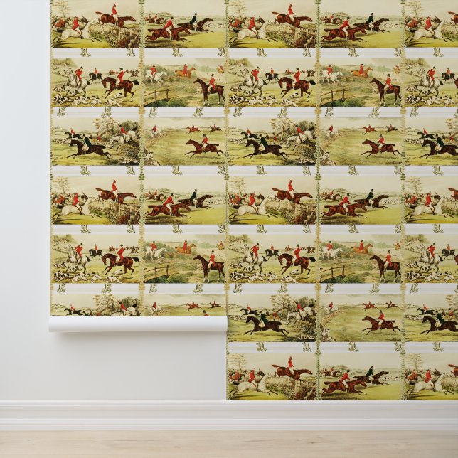 Vintage Horse Riders and Hounds Hunting Wallpaper (Application)