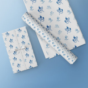 Vintage Horse Riding Pattern Wrapping Paper