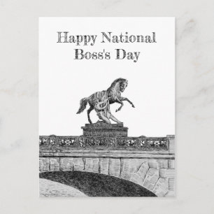 Vintage horse sculpture postcard