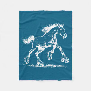 Vintage Horse Skating Roller Skates Funny Srt Love Fleece Blanket