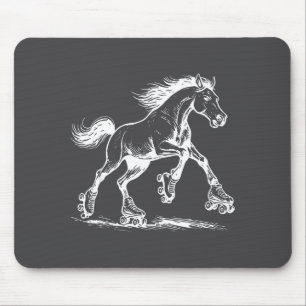 Vintage Horse Skating Roller Skates Funny Srt Love Mouse Pad