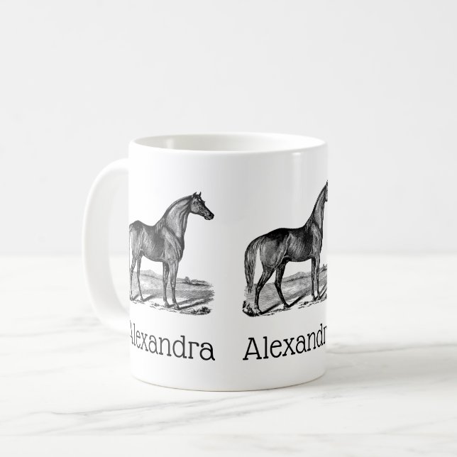 Vintage Horse Standing Coffee Mug (Front Left)