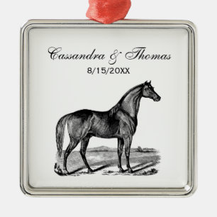 Vintage Horse Standing Metal Ornament