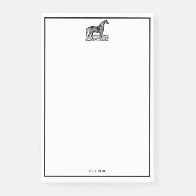 Vintage Horse Standing Post-it Notes (Front)