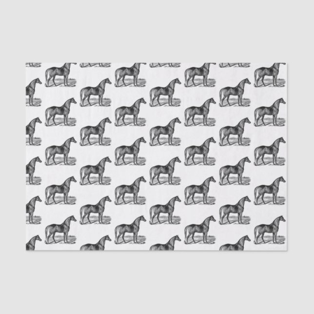 Vintage Horse Standing Tissue Paper (Front)