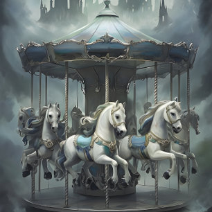 Vintage horses Carousel Decoupage paper. Tissue Paper