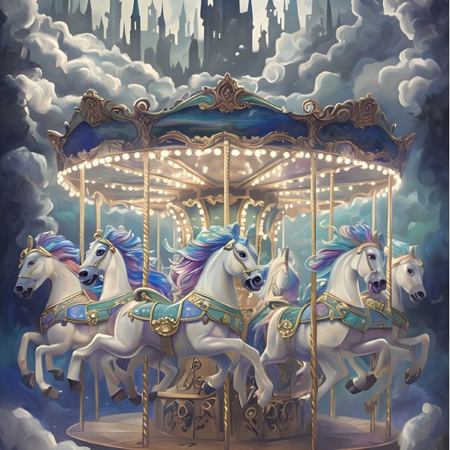 Vintage horses Carousel Decoupage paper.  Tissue Paper (Creator Uploaded)